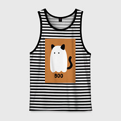 Мужская майка Котик-призрак на хэллоуин