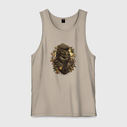 Мужская майка Осенний хищник в кепке