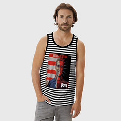 Майка мужская хлопок Американский символ, цвет: черная тельняшка — фото 2