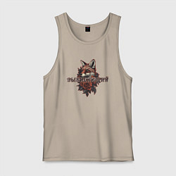 Мужская майка Выжидающий лис в розах