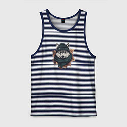 Мужская майка Волк в шапке