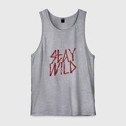 Майка мужская хлопок Дикий тигр art, цвет: меланж