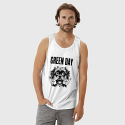 Майка мужская хлопок Green Day - rock dog, цвет: белый — фото 2