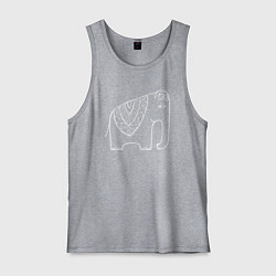 Майка мужская хлопок Индийский слон, цвет: меланж