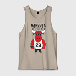 Майка мужская хлопок Gangsta Bulls 23, цвет: миндальный