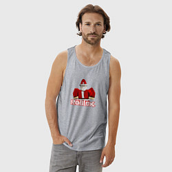 Майка мужская хлопок Санта Роблокс, цвет: меланж — фото 2