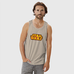 Майка мужская хлопок Лого - Звездные войны, цвет: миндальный — фото 2