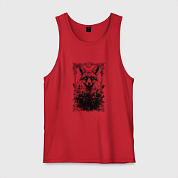 Мужская майка Лис с красными розами