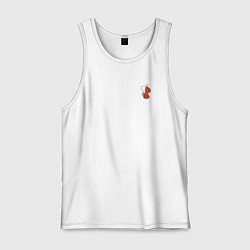 Майка мужская хлопок Божья коровка маленькая, цвет: белый