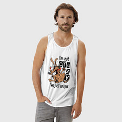 Майка мужская хлопок Я не дурной, я уникальный, цвет: белый — фото 2