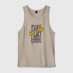 Майка мужская хлопок Я не странный, цвет: миндальный