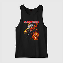 Майка мужская хлопок Iron Maiden Eddie in Flames, цвет: черный