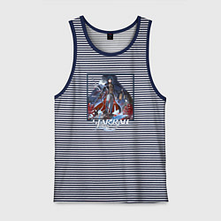 Майка мужская хлопок Блэйд, цвет: синяя тельняшка