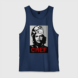 Майка мужская хлопок Че Гевара - шеф повар, цвет: тёмно-синий