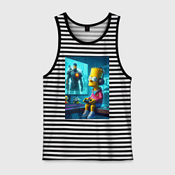 Мужская майка Bart Simpson is an avid gamer