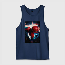 Мужская майка Человек паук над ночным городом