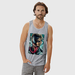 Майка мужская хлопок Venom and Eddie - ai art fantasy, цвет: меланж — фото 2