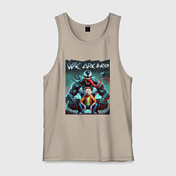 Майка мужская хлопок Веном присматривается к Морти - нейроарт фантазия, цвет: миндальный