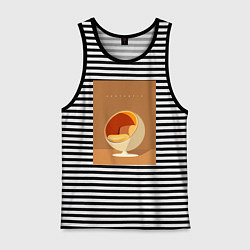 Майка мужская хлопок Эстетика, цвет: черная тельняшка