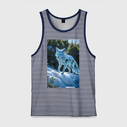 Мужская майка Кристальный волк на снегу