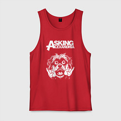 Майка мужская хлопок Asking Alexandria rock dog, цвет: красный