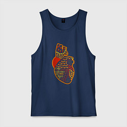 Майка мужская хлопок Амур стреляет из ведра, цвет: тёмно-синий