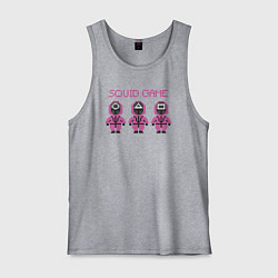 Майка мужская хлопок Squid game pixel, цвет: меланж