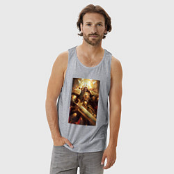 Майка мужская хлопок Император человечества - Вархаммер 40000, цвет: меланж — фото 2