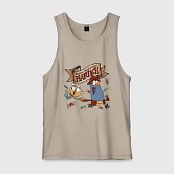 Майка мужская хлопок Flapjack - candies, цвет: миндальный