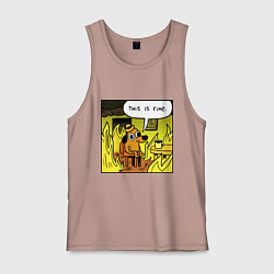 Майка мужская хлопок Пес - все в порядке, цвет: пыльно-розовый