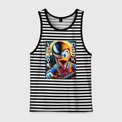 Майка мужская хлопок Venom-Duck - ai art fantasy, цвет: черная тельняшка