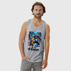 Майка мужская хлопок Donald Trump and Venom - meme, цвет: меланж — фото 2