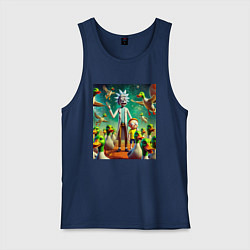 Мужская майка Рик и Морти среди уток - нейроарт