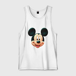Майка мужская хлопок Mickey mouse head, цвет: белый