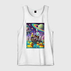 Мужская майка Рик и Морти в лодке - сюрреализм