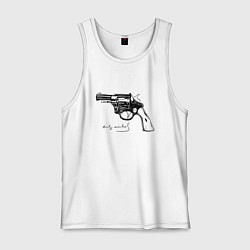Майка мужская хлопок Andy Warhol revolver sketch, цвет: белый