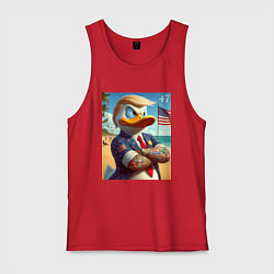 Майка мужская хлопок Donald Trump Duck - meme, цвет: красный