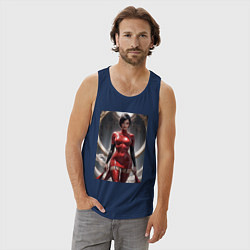 Майка мужская хлопок Ада Вонг из Resident Evil, цвет: тёмно-синий — фото 2