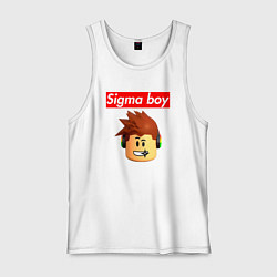 Мужская майка Sigma boy roblox head - мем Роблокс Сигма бой