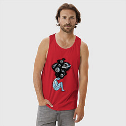 Майка мужская хлопок Космическая девушка, цвет: красный — фото 2