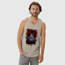 Майка мужская хлопок Кукла Поппи из Poppy Playtime, цвет: миндальный — фото 2