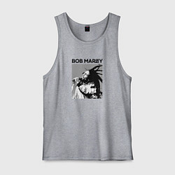 Майка мужская хлопок Боб Марли легенда регги, цвет: меланж