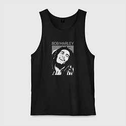 Майка мужская хлопок Bob Marley abstract portrait, цвет: черный
