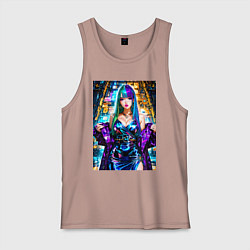 Майка мужская хлопок Девушка поп идол, цвет: пыльно-розовый