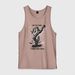 Майка мужская хлопок Топор воинов - смерть не страшна, цвет: пыльно-розовый