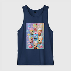 Мужская майка Улыбающиеся яркие разноцветные стаканчики с bubble