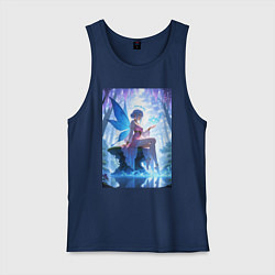 Мужская майка Прекрасная фея посреди лесного пруда