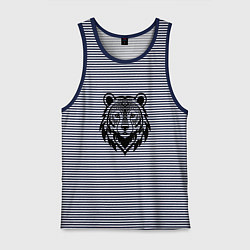 Мужская майка Голова медведя с этническим орнаментом