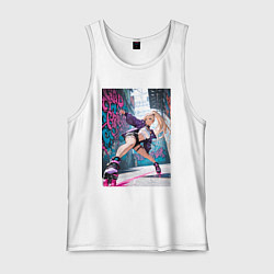 Мужская майка Девушка на роликах исполняет трюки