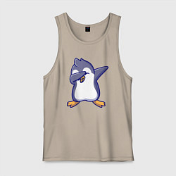 Майка мужская хлопок Dab penguin, цвет: миндальный